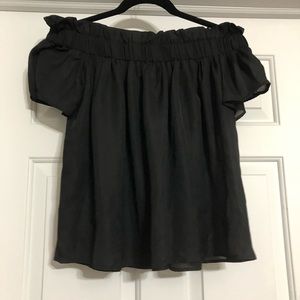 Lucca Couture Tops - Lucca off shoulder sheer top small black Lucca Couture Tops - Lucca off shoulder sheer top small black